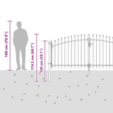 Garden Gate with Lock Woerden Grey 125 x 400 cm Steel 42008908
