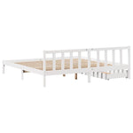 ZNTS Bed Frame without Mattress White 180x200 cm Super King Solid Wood Pine 3301482