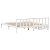 ZNTS Bed Frame without Mattress White 180x200 cm Super King Solid Wood Pine 3301482