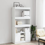 Highboard White 92x33x180 cm Engineered Wood 3309618