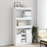 Highboard White 92x33x180 cm Engineered Wood 3309618