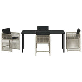 Garden Dining Set 5 pcs Light Grey Poly Rattan 3380791