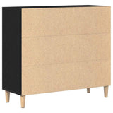 Sideboard Black Oak 90 x 34 x 80 cm Engineered Wood 862761
