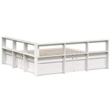 Bookcase Bed without Mattress White 180x200cm Solid Wood Pine 3324452