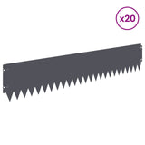 Lawn Edging 20 pcs 103 x 20 cm Steel Anthracite 8008476