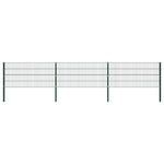 Fence Panel with Posts Iron 522x80 cm Green 278606