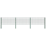 Fence Panel with Posts Iron 522x80 cm Green 278606