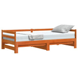 Daybed with Trundle without Mattress Wax Brown 90x190 cm Single Solid Wood 847160