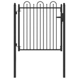 Fence Gate HORST 100 x 100 cm Metal Black Lockable 42034054