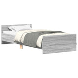 Bed Frame without Mattress Grey Sonoma 100x200 cm Engineered Wood 835937