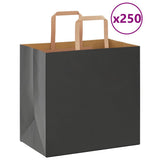 Paper Bags 250 pcs with Handles Black 26x17x25 cm 4101871