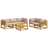 Sofa Set 6 pcs Natural Solid Acacia Wood 3417224
