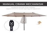 4.6m Double-Sided Patio Parasol Sun Umbrella-Tan T3398P318673