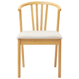 Dining Chair 2 pcs Natural and Light Solid Rubberwood 42020395