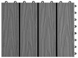 Decking Tile 3D Design 11 pcs Grey 30 x 30 cm WPC 42046680