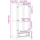 Wardrobe Corona 76x50x170 cm Solid Wood Pine 4002768