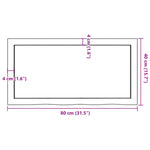 ZNTS Wall Shelf 80x40x cm Untreated Solid Wood Oak 363547