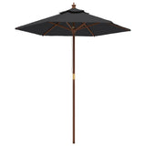 Garden Parasol with Wooden Pole Black 196x231 cm 363165