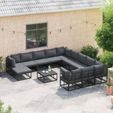 Garden Sofa Set 12 pcs Black Aluminium 3378942