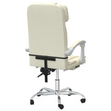 Reclining Office Chair Cream Faux Leather 349736
