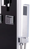 Shower Panel Unit Glass 18x42.1x120 cm Black 142991