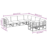 Garden Sofa Set with Cushion 8 pcs Black Steel 3378952