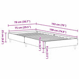 Bed Frame Black Oak 193 x 78 x 25 cm Engineered Wood 862865