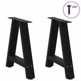 ZNTS Coffee Table Legs A-Shaped 2 pcs Black 50x cm Steel 4012832