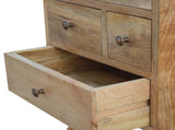 Solid Wood Wall Mounted Rounded Bedside, 1 Drawer, Light Brown B2743P402969