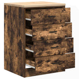 Garage Storage Cabinet Smoked Oak 60x51x85 cm Solid Wood Pine 860602