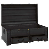 275394 Treasure Chest Wood Black 90x51x42 cm