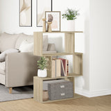 Room Divider Bookcase 3-Tier Sonoma Oak 70x24x97 cm Engineered Wood 858113