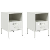 ZNTS Bedside Cabinets 2 pcs White 36x39x50.5 cm Steel 843065