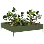 ZNTS Garden Raised Bed Olive green 100x100x26 cm Steel 851020