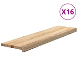 Stair Treads 16 pcs Untreated 100x30x2 cm Solid Wood Oak 3282938
