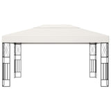 Gazebo with LED String Lights 3x4 m Cream Fabric 3070328