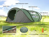 4-5 Person Pop-up Camping Tent Family Tent w/ 2 Mesh Windows & PVC Windows Portable Carry Bag for T3398P348705