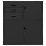 Office Cabinet Anthracite 90x40x102 cm Steel 336408