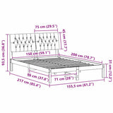 Bed Frame with Upholstered Headboard Brown 150 x 200 cm 3394394
