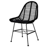 Dining Chairs 6 pcs Black Natural Rattan 275499