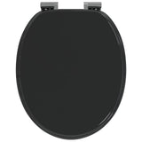 Soft-Close Toilet Seat Black 44 x 38 cm MDF board 42027173