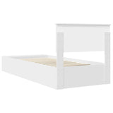 Bed Frame with Shelf Manual White 100 x 200 cm Engineered Wood 3408396