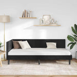Corner Bed Frame with Headboard Black 90 x 200 cm Velvet 42016433