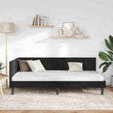 Corner Bed Frame with Headboard Black 90 x 200 cm Velvet 42016433