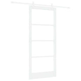 Sliding Door White 93 x 211 cm Solid Pine Wood and Glass 3332262