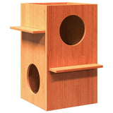 Cat House Wax Brown 43x43x60 cm Solid Wood Pine 859303