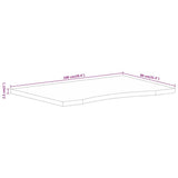 Desk Top with Curve 100x80x2.5 cm Solid Wood Rough Mango 370190