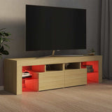 TV Cabinet with LED Lights Sonoma Oak 140x36.5x40 cm 804367