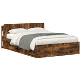Headboard Cabinet with Storage Smoked Oak Engineered Wood 8001215