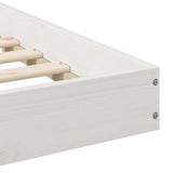 Bed Frame White 160 x 220 cm Solid Pine Wood 873377